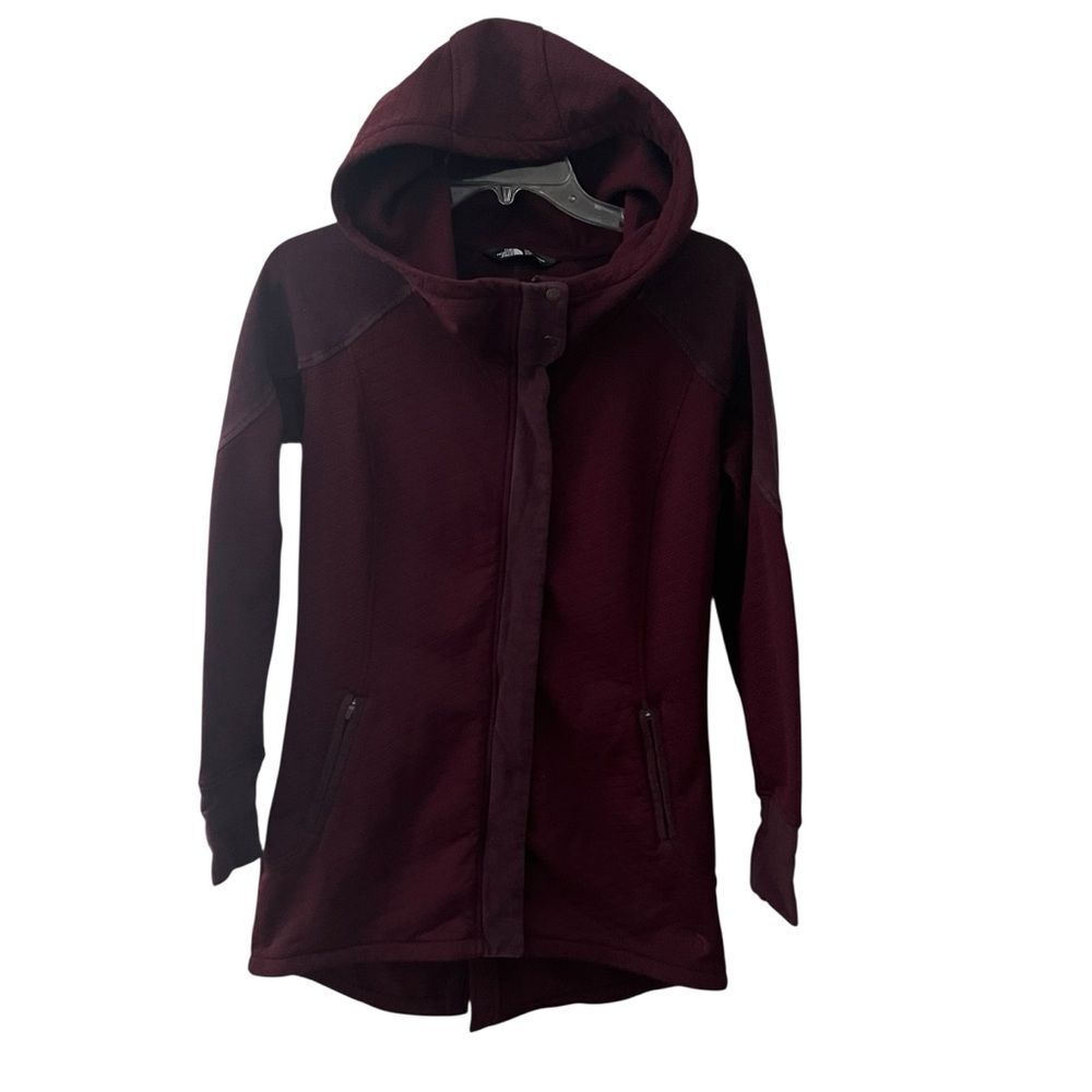 North Face Recover Up Quilted Hooded Jacket Small Petite Red Maroon